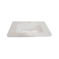 PISA 100, ALB MAT, LAVOAR DREPTUNGHIULAR, COMPOZIT, 100X46X15CM, CU ORIFICIU PENTRU BATERIE, PISA-100-WB-WM
